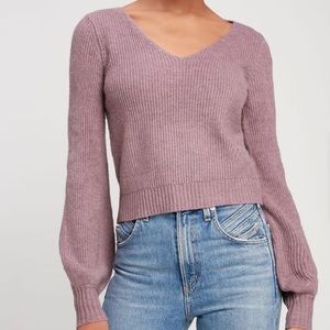Lulus balloon sleeve lavender knit sweater